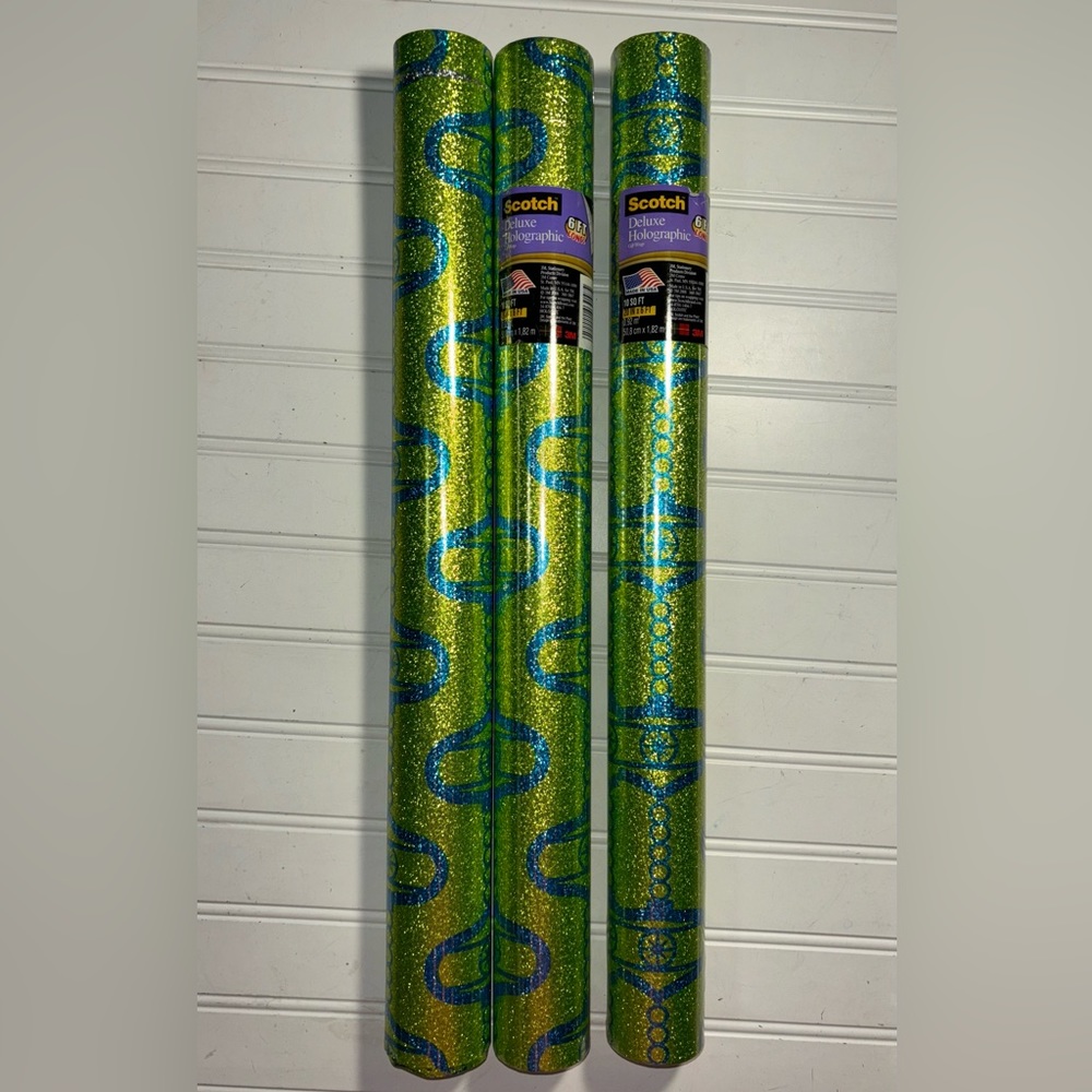 Scotch Deluxe Holographic Lot of 3 Rolls 20 in x 6 ft. Made in USA